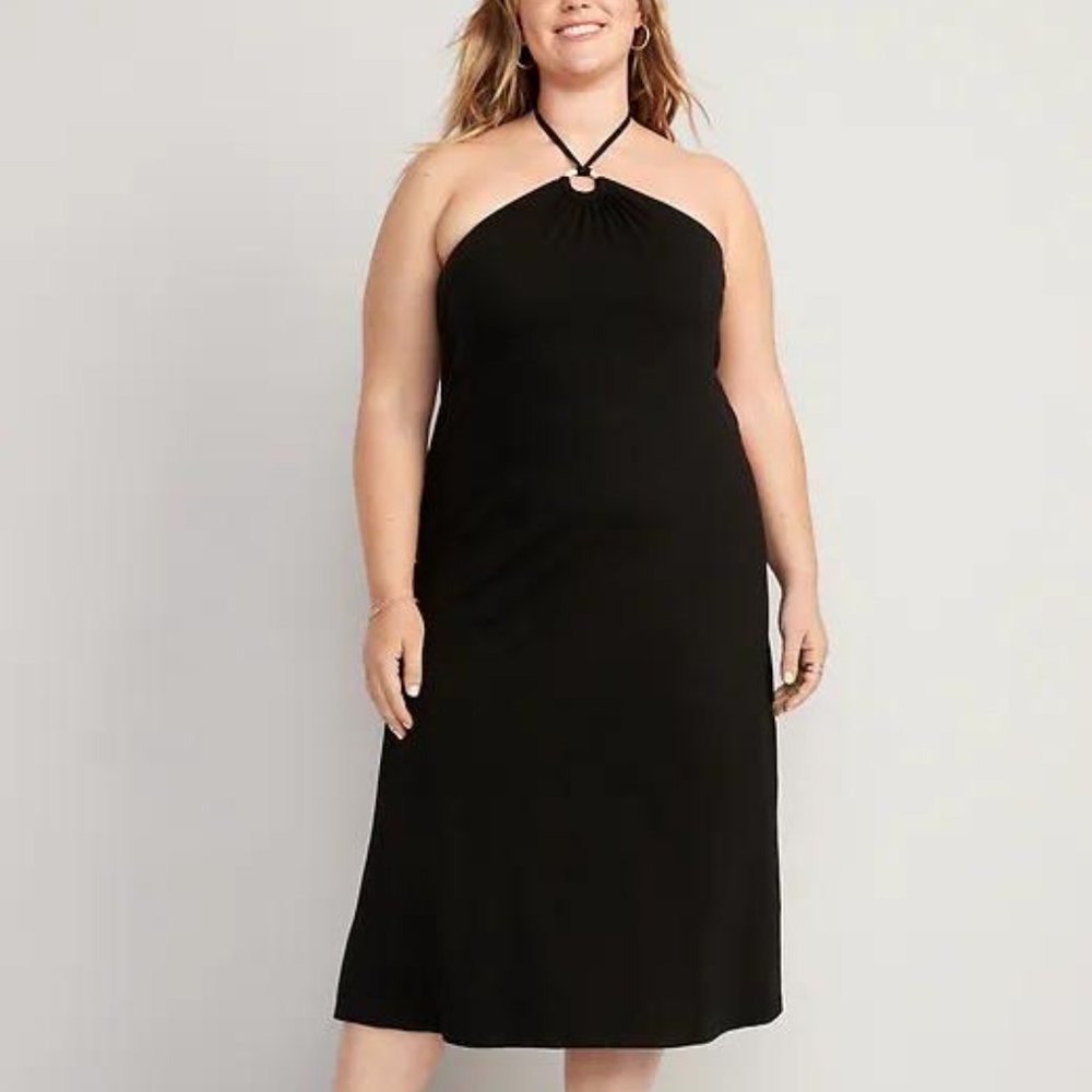 NWT Old Navy Slub-Knit Halter Midi Shift Dress for Women - Picture 5 of 6